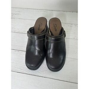 Sporto Slip On Block Heel Clogs Mule Brown Shoes Y2K style Women's Size 6